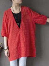 Pure Cotton V-neck Comfortable Blouse